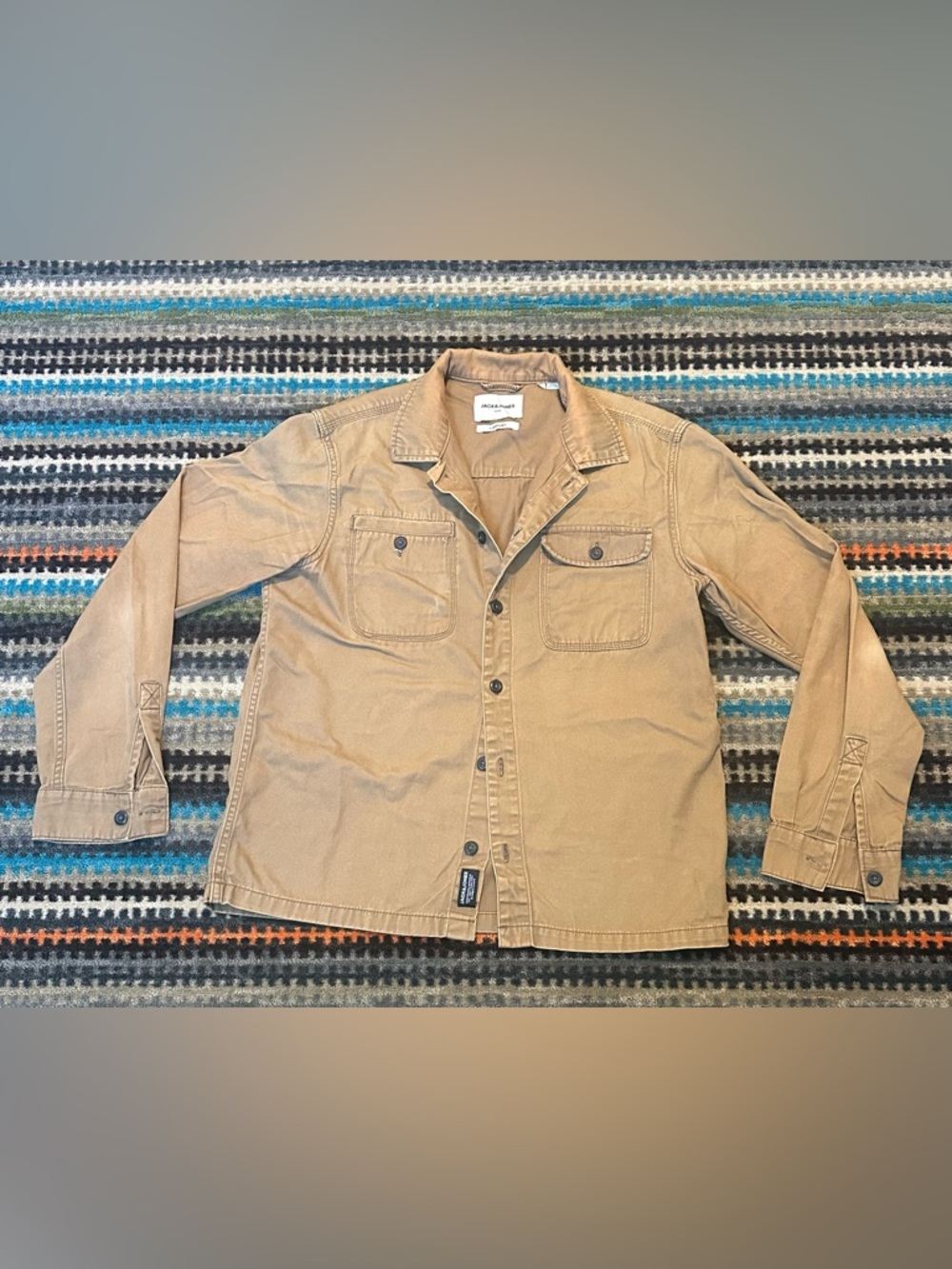 Jack & Jones Men’s Brown Over Shirt Work Shirt Large $50